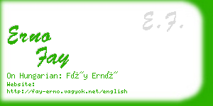 erno fay business card